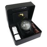 Phantom Large Black Diamond Watch For Men Leathe-4