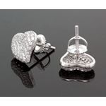 Sterling Silver Heart Shape Fashion Hand Set Stud Earrings ME0213c 2