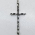 Womens Sterling silver White jesus cross pendant necklace 2