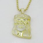 Silver Jesus Necklace Pendant with 30 Inch Silver Moon Cut Chain 2