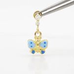 14K Yellow gold Butterfly cz chandelier earrings for Children/Kids web385 2