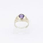 10k Yellow Gold Syntetic purple gemstone ring ajjr69 Size: 2 2