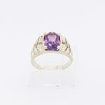 10k Yellow Gold Syntetic purple gemstone ring ajjr98 Size: 2 2