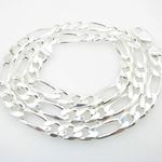 Silver Figaro link chain Necklace BDC76 2