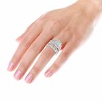 Unique 18K Gold Round And Baguette Diamond Band-4