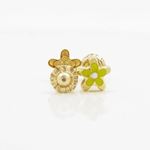 14K Yellow gold Flower stud earrings for Children/Kids web9 2