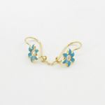 14K Yellow gold Flower cz hoop earrings for Children/Kids web39 2