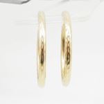 10k Yellow Gold earrings Plain hoop AGBE46 2