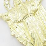 Mens 10k Yellow gold White gemstone jesus charm EGP30 2