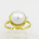 10K Yellow Gold womens synthetic pear ring ASVJ42 2