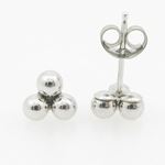 be39 fancy earrings 14K white gold italian ball stud huggie hoop 2