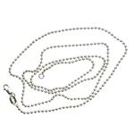 14K WHITE Gold SOLID BALL Chain - 24 Inches Long 1.8MM Wide 2