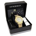 Luxurman Oversized Iced Out Mens Diamond Watch Yellow Gold 2ct Chronograph 4