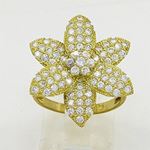 10K Yellow Gold womens flower ring ASVJ20 2