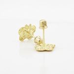14K Yellow gold Thin butterfly cz stud earrings for Children/Kids web416 4
