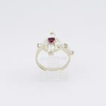 10k Yellow Gold Syntetic red gemstone ring ajr19 Size: 8 2
