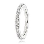 Slim Diamond Platinum Wedding Band Stackable (1-2