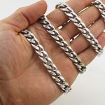 "Sterling silver white miami cuban link HOLLOW chain 32"" 10MM SB93 32 inches long and 10mm wide 4"