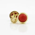 14K Yellow gold Round flower pearl stud earrings for Children/Kids web215 2