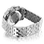 Luxurman Mens Watches Designer Diamond Watch 0.50ct Polished Silver Face 2