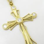 Mens 10k Yellow gold White gemstone jesus cross charm EGP99 2