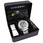 Heavy Mens Brand New Diamond Escalade Chronograph Watch 0.75ct Black by Luxurman 4