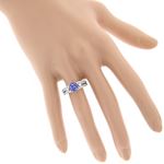 14K Natural Diamond Tanzanite Engagement Ring Fo-4