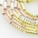 Ladies .925 Italian Sterling Silver Tri Color Round Fancy Link Chain Length - 18 inches Width - 1.5m