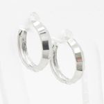 womens bp47 fancy earrings 14K white gold italian ball stud huggie hoop 2