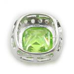 Ladies .925 Italian Sterling Silver fancy pendant with green stone Length - 16mm Width - 16mm 4