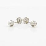 14K White gold Flower cz stud earrings for Children/Kids web484 4