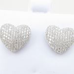 Womens .925 sterling silver White heart earring 5mm thick and 13mm wide 2