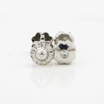 14K White gold Flower cz stud earrings for Children/Kids web178 2