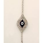 "Celebrity Designer Evil Eye Sterling Silver Bracelet EE02 6.75
