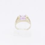 10k Yellow Gold Syntetic pink gemstone ring ajjr52 Size: 2.25 2