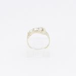 10k Yellow Gold Syntetic white gemstone ring ajjr34 Size: 4 2