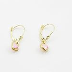 14K Yellow gold Heart chandelier earrings for Children/Kids web462 4