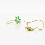 14K Yellow gold Flower cz hoop earrings for Children/Kids web44 4