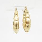 10k Yellow Gold earrings Fancy puff bamboo gold earrings AGBE69 2