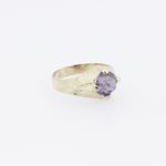 10k Yellow Gold Syntetic purple gemstone ring ajjr87 Size: 2 4