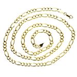 14K YELLOW Gold SOLID FIGARO Chain - 24 Inches Long 4.5MM Wide 2