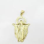 Mens 10k Yellow gold White gemstone jesus charm EGP30 4