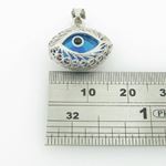 womens bp127 kabbalah evil eye .925 Sterling Silver good luck charm pendant 4