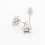 14K White gold Heart cz stud earrings for Children/Kids web254 4