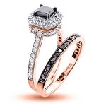 10K White Black 1.2 Ctw Diamonds Unique Bridal E-2