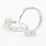 14K White gold Fower cz hoop earrings for Children/Kids web314 4