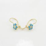 14K Yellow gold Flower cz hoop earrings for Children/Kids web30 2