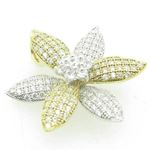 Ladies .925 Italian Sterling Silver white and yellow flower pendant 20mm 2