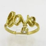 10K Yellow Gold womens love ring ASVJ36 2