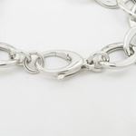 Mens Sterling silver Fancy oval link bracelet 2